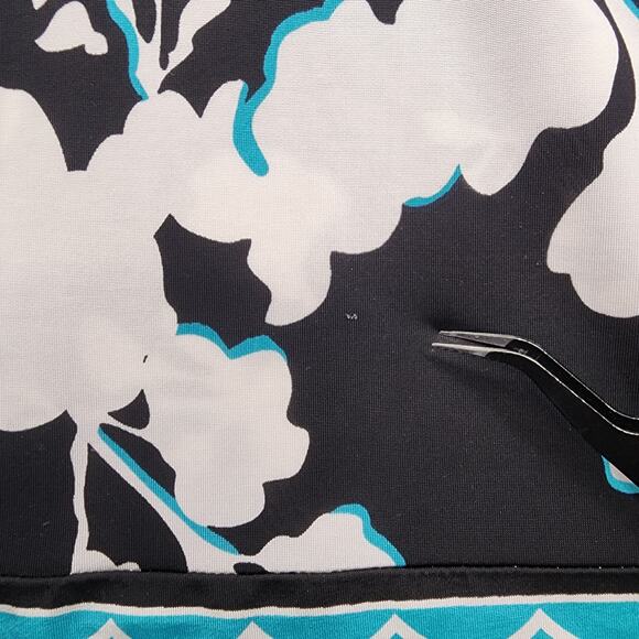 BCBGMAXAZRIA Skirt Womens S Black White Blue Floral Stretch Rayon Casual Pencil - Picture 4 of 11